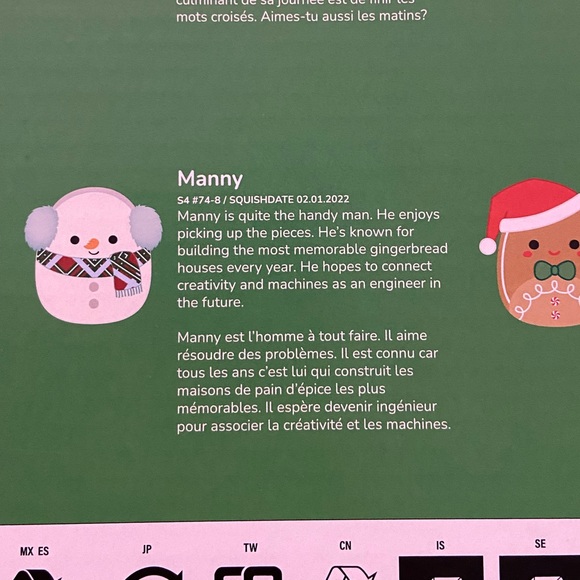 4” Manny the Snowman Squishmallows Ornament - Picture 4 of 5